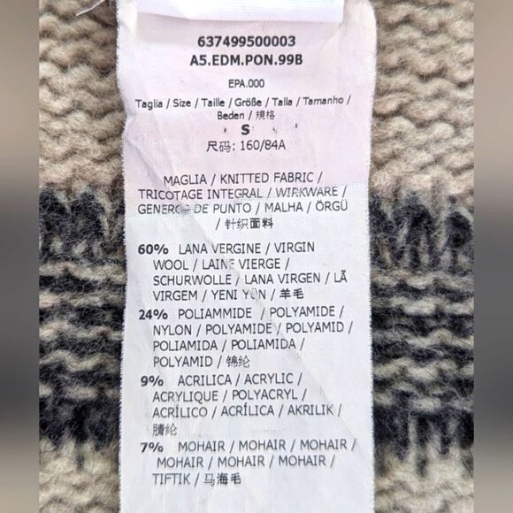 Max & Co S Knit Fringe Wool Mohair Poncho Sweater Western Lagenlook Countryside - Picture 8 of 9